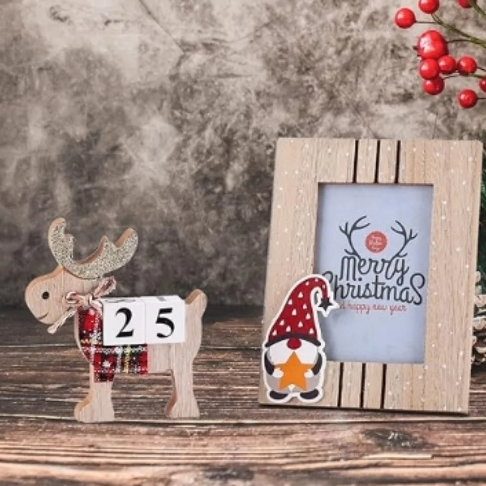 Oyaton Christmas Photo Frame and Reindeer Advent Calendar 2 Piece Set